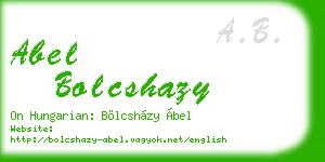 abel bolcshazy business card