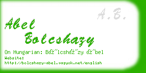 abel bolcshazy business card